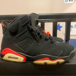 Jordan 6 Black and Red Sneakers